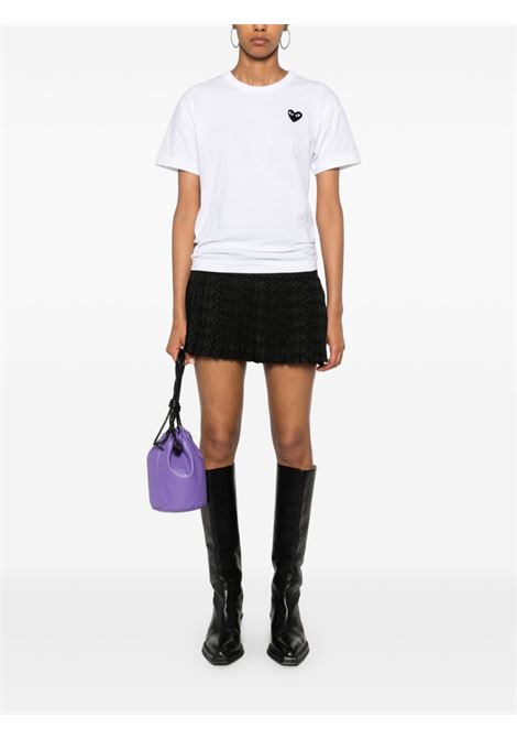 embroidered logo t-shirt unisex whitr COMME DES GARÇONS PLAY | AX-T064-0512